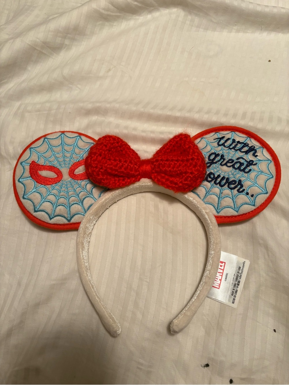 Disney Red and White Spider-Web Minnie Ear Headband